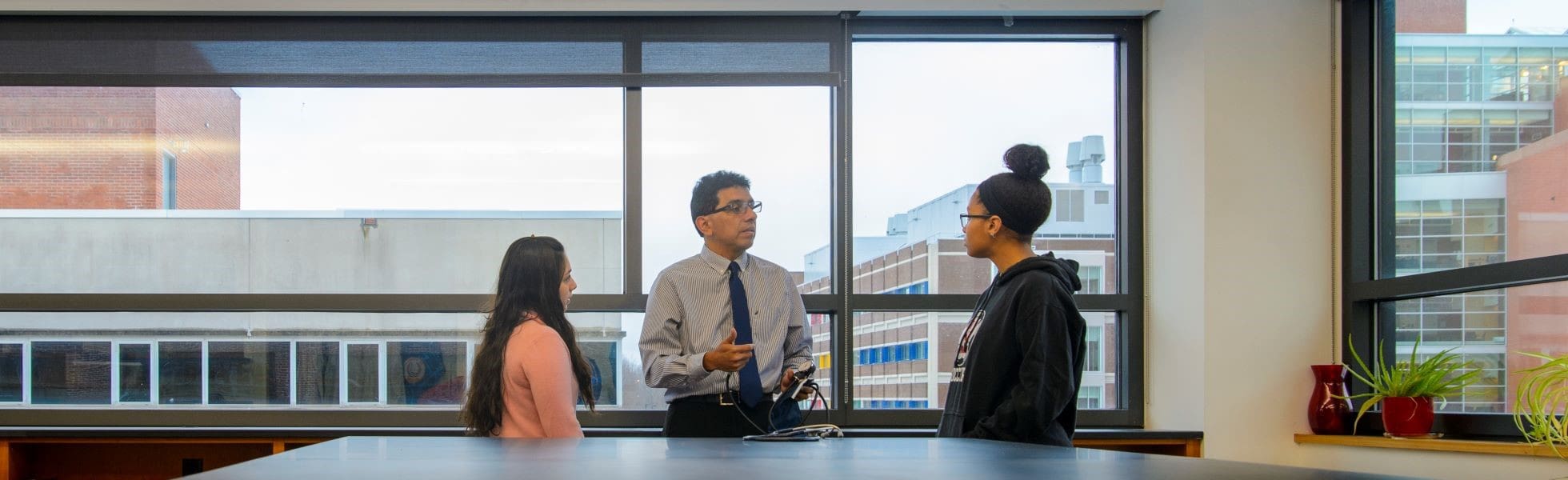 Students and faculty in the School of Pharmacy.