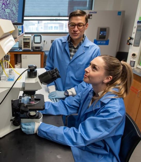 Student in lab